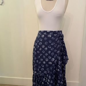 Band of Gypsies ruffle tie dye wrap skirt